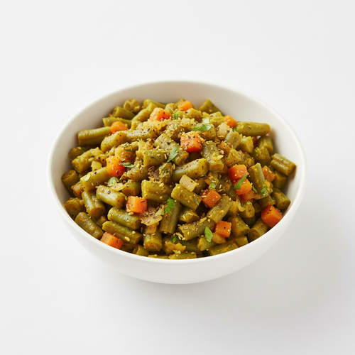 Curry Greenbeans cut small in bowl
