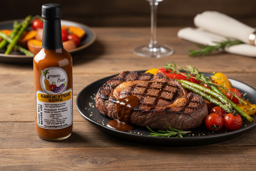 Garlic Steak Sauce with Steak