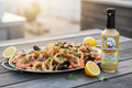 Grilled prawns with Habanero Lemon Garlic Sauce bottle