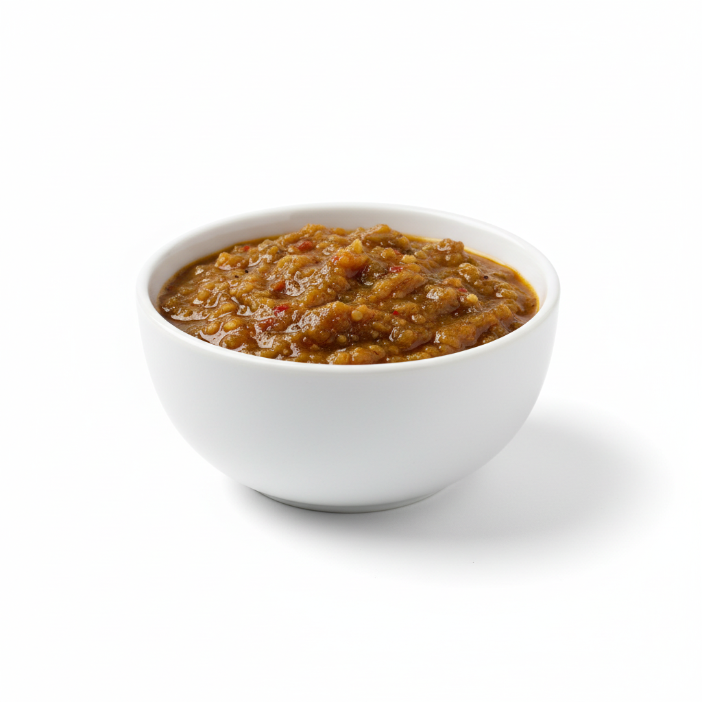 Brinjal Chutney served in bowl